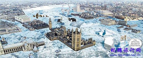 假设英国进入了冰河世纪,伦敦将会变成这个样子。